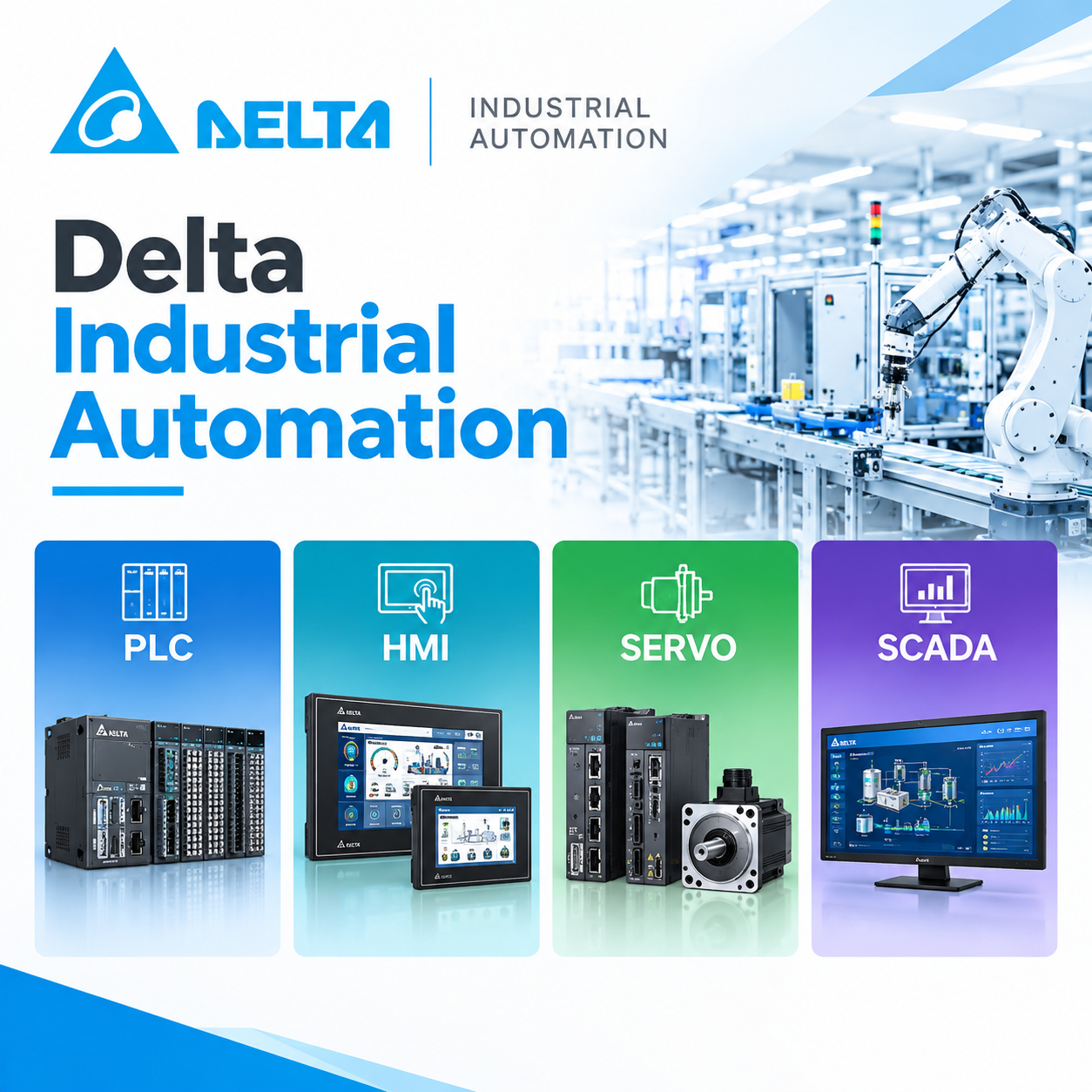 PLC, HMI, Servo & SCADA