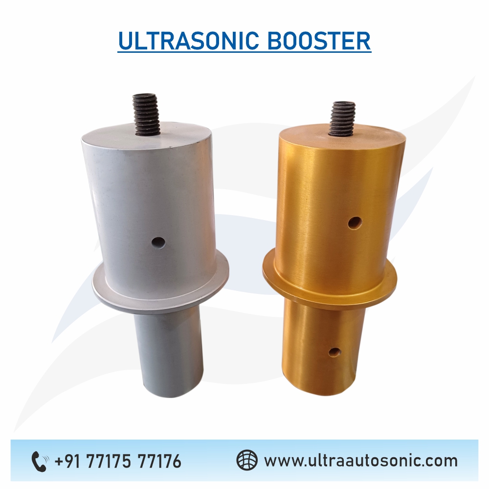 Ultrasonic Booster is a device that is used to amplify the amplitude or power of ultrasonic waves. Ultrasonic waves are sound waves that have a frequency above the range of human hearing, Ultrasonic boosters can be designed in a variety of shapes and sizes, depending on the specific application. They are often made of materials such as titanium or aluminum, which have high acoustic transmission properties, and are designed to be resonance-matched to the frequency of the ultrasonic transducer. Ultrasonic boosters are typically used in ultrasonic cleaning and welding applications where the ultrasonic waves are used to break up and remove dirt and contaminants or to fuse two materials together. In these applications, the ultrasonic booster is placed between the ultrasonic transducer, which generates the ultrasonic waves, and the workpiece. The booster amplifies the ultrasonic waves, allowing for more efficient cleaning or welding.