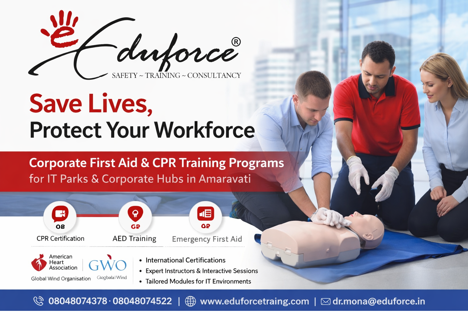 certified cpr aed training for