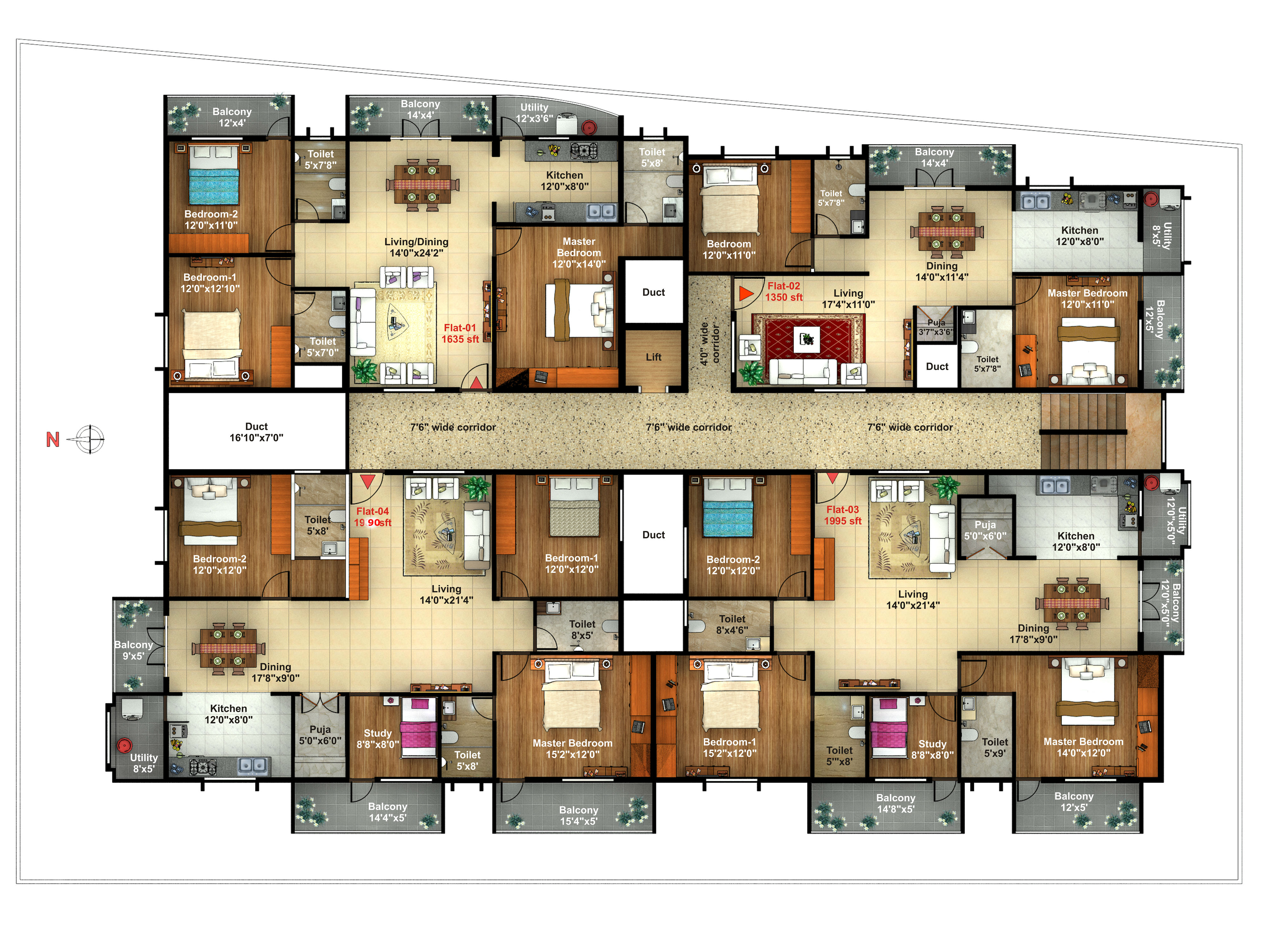 Apartments plans of