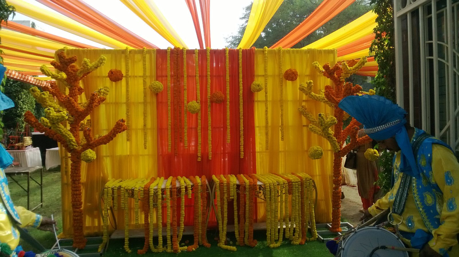 wedding decoration in traditional marigold flowers more wedding decoration in traditional marigold flowers more