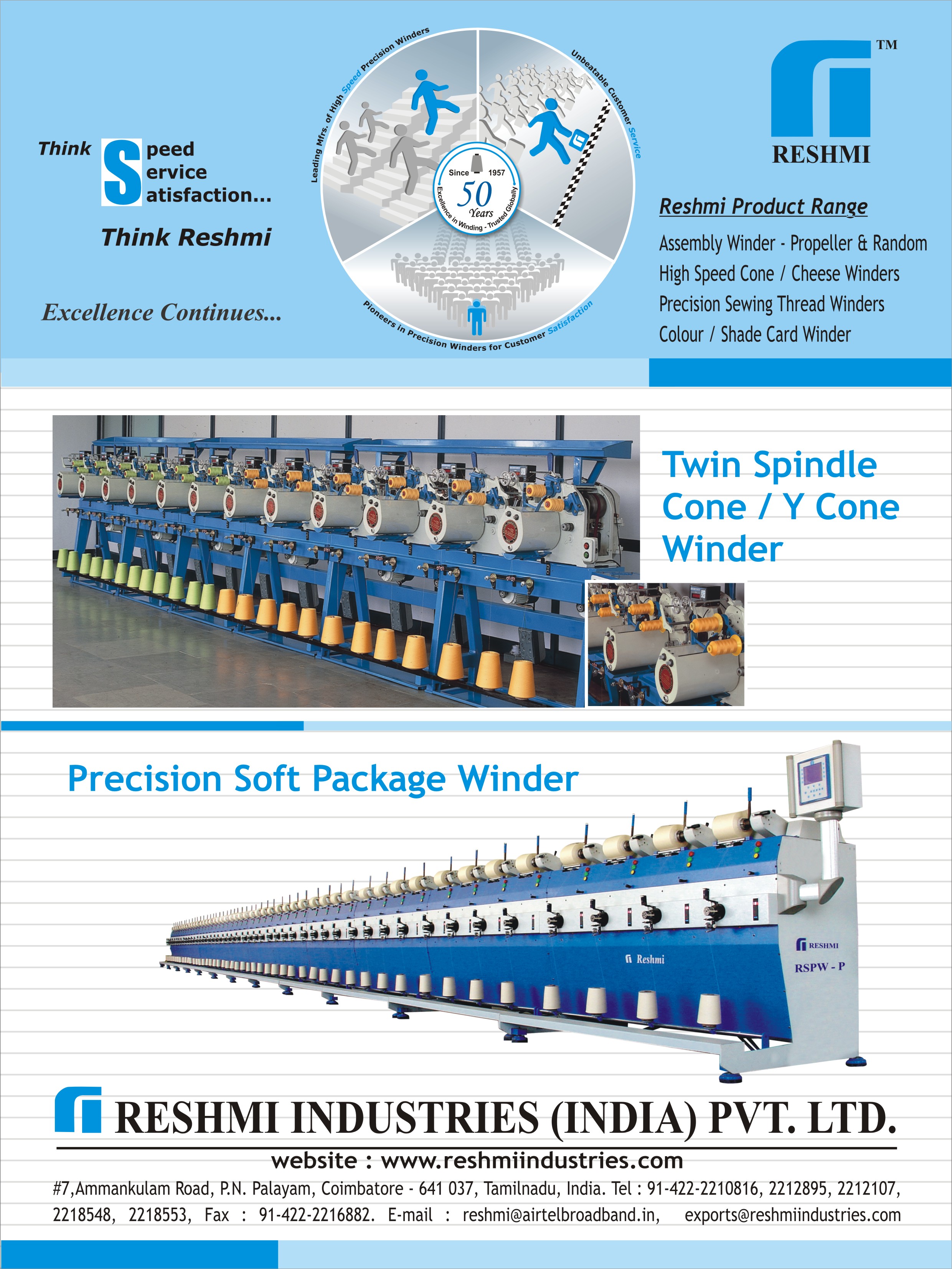 Twin Spindle Cone Winder Cone Winding machine RESHMI INDUSTRIES