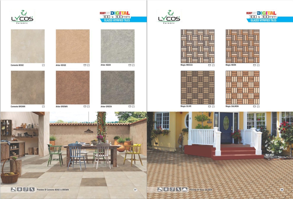 Heavy Duty Digital Vitrified Tiles 300x300mm Lycos Ceramic Mexico