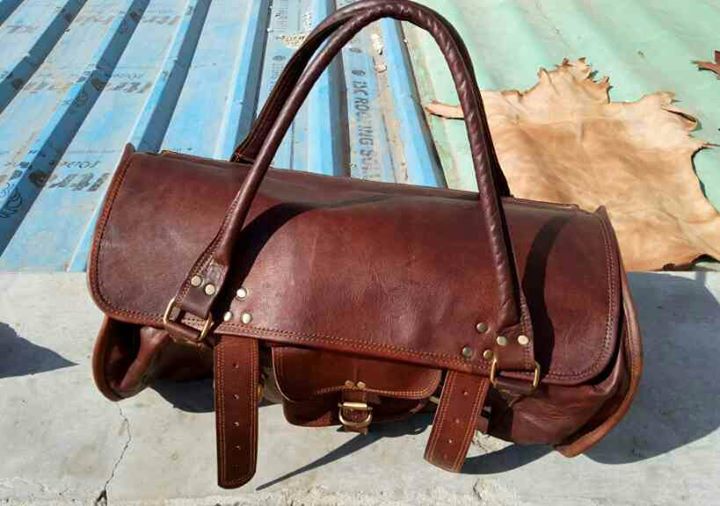 Leather tote bag, M