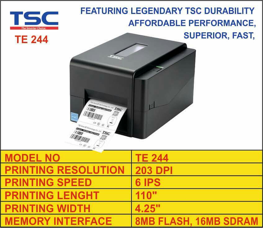 tsc te 244 barcode printer 203 dpi