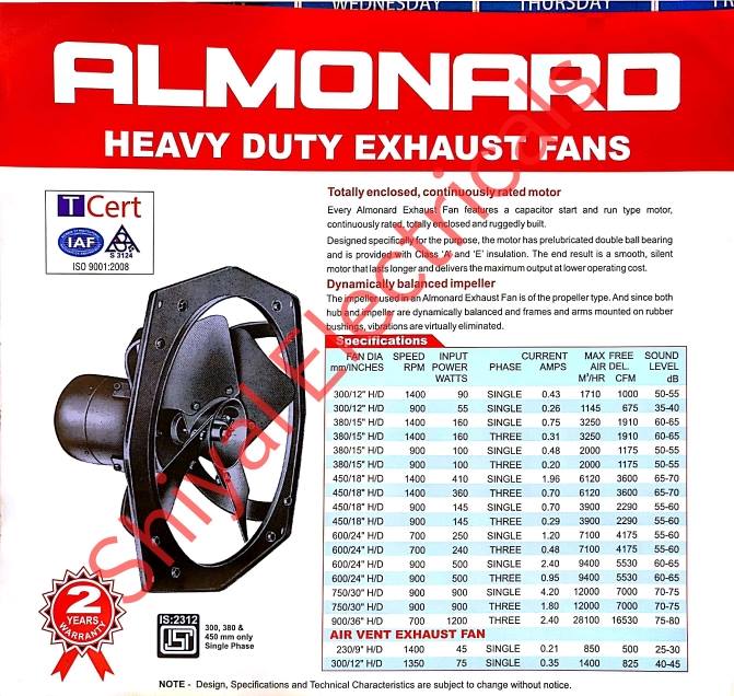 Almonard Heavy Duty Exhau Shiyal Electricals In Bangalore Urban
