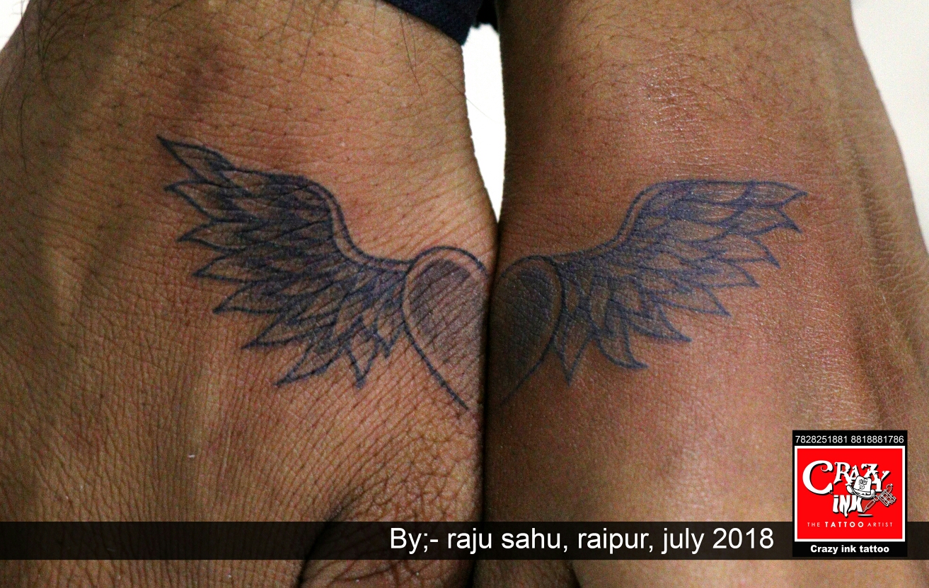 Couple tattoo, wings tatt | CRAZY INK TATTOO & BODY PIERCING in Raipur,  India