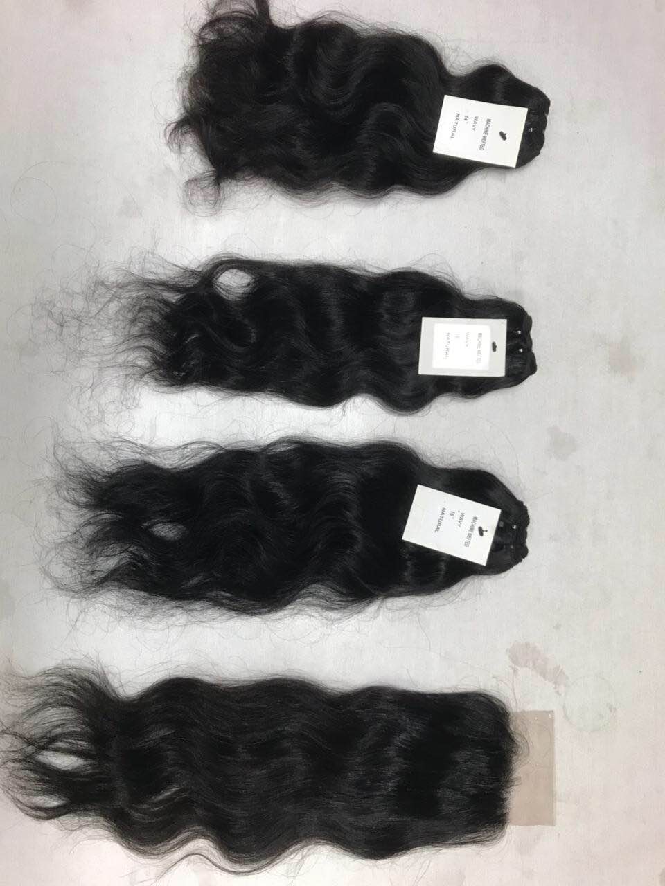 14” wavy natural raw