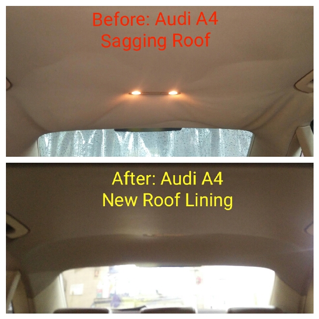 Sagging Fabric Roof Lining Of Audi A4 Replace Opti Coat Pro