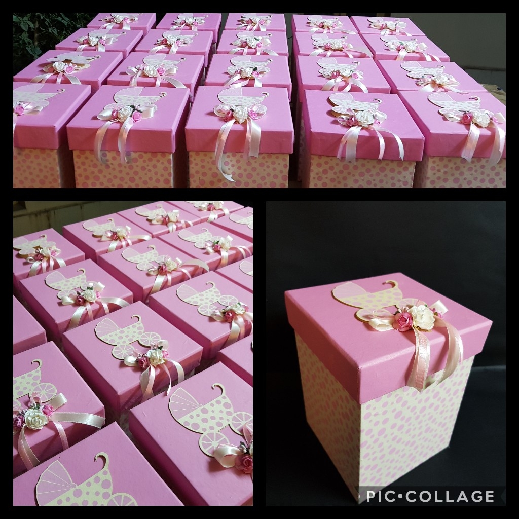 baby girl announcement boxes