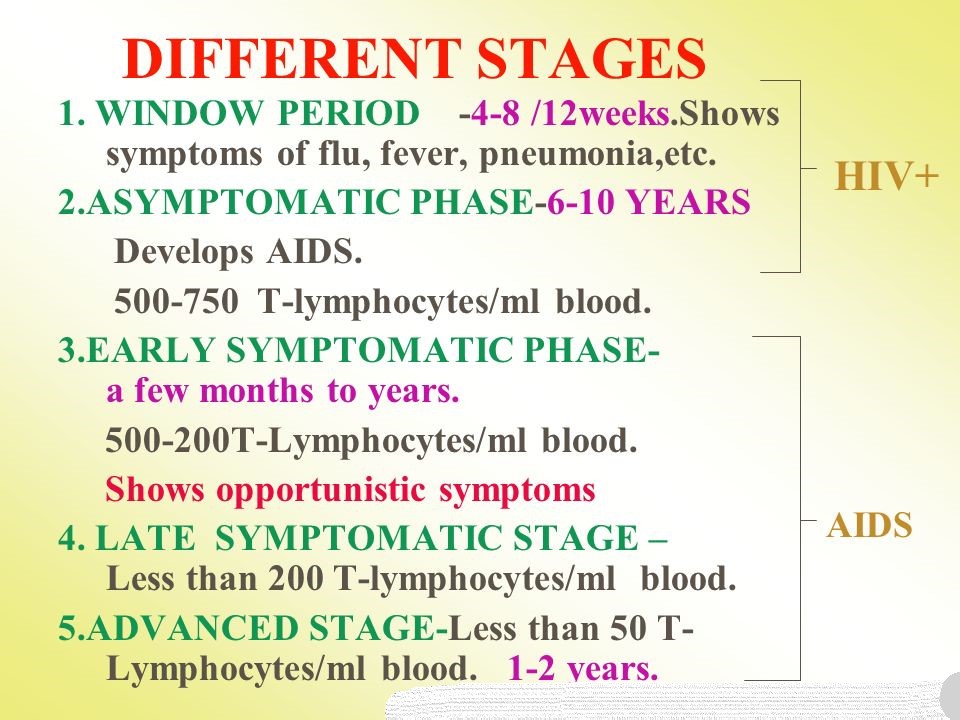 DEPENDING ON CD4 COUNTS YOU CAN STAGE THE PATIE... main image