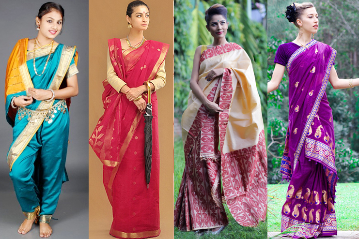 different types of saree draping