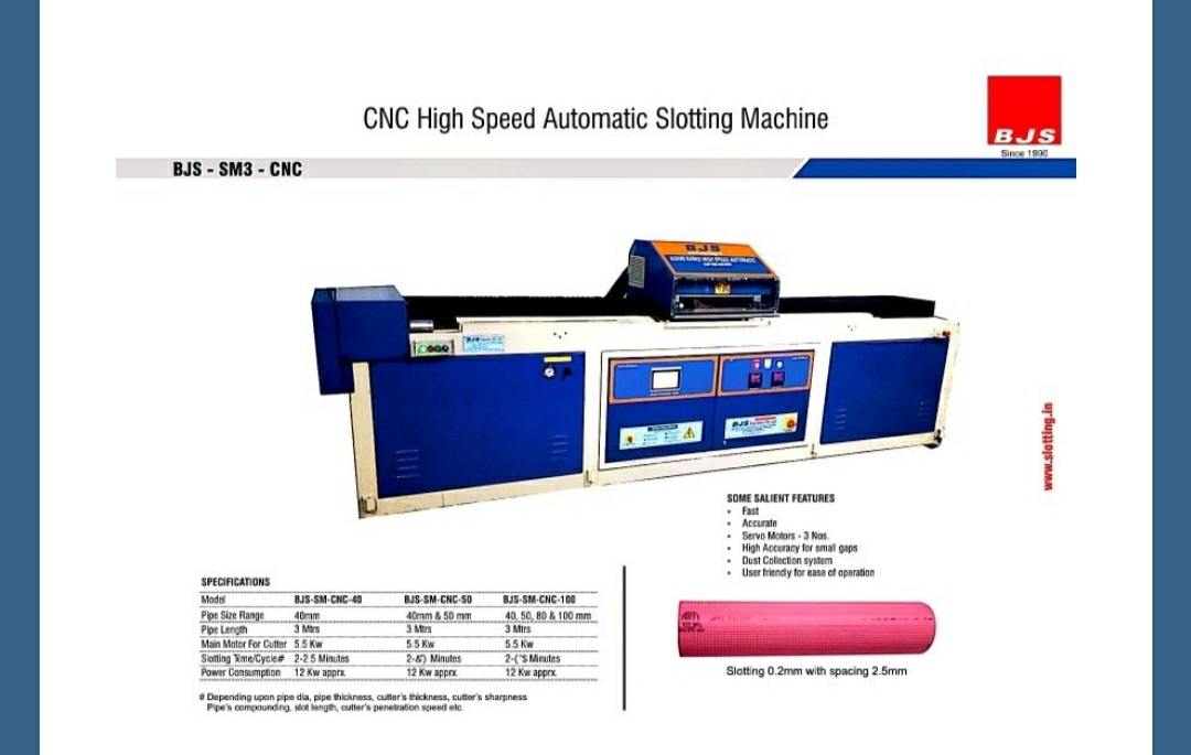 Cnc slotting machine for pvc pipes and hdpe p BJS ENGINEERS PRIVATE