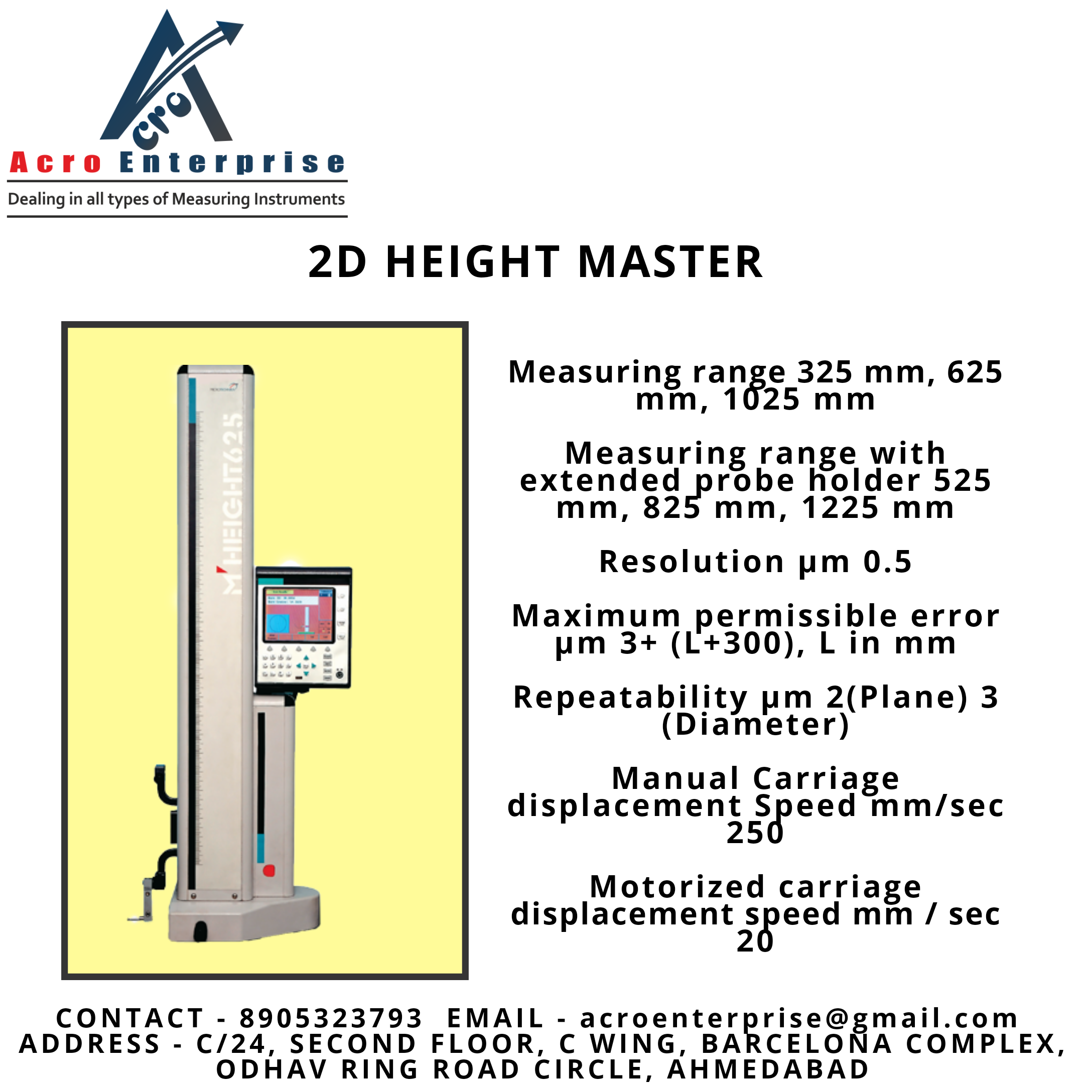2D Height Gauge offers e ACRO ENTERPRISE in Ahmedabad, India