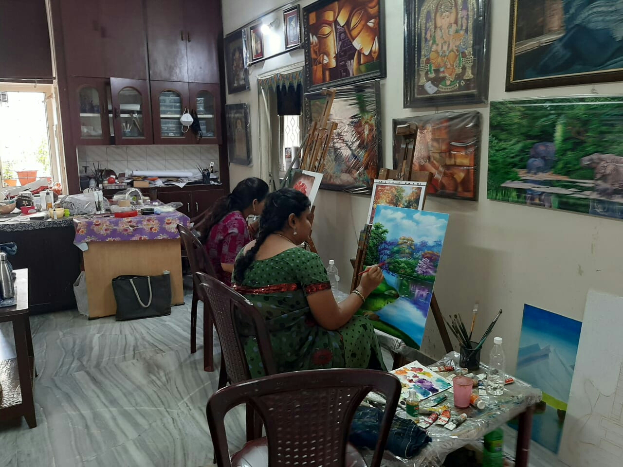 Oil painting classes Shantha Painting Institution 9849096535 in