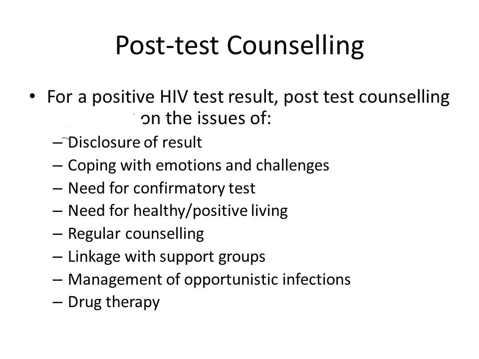 counselling for hiv should focus on the following ... main image