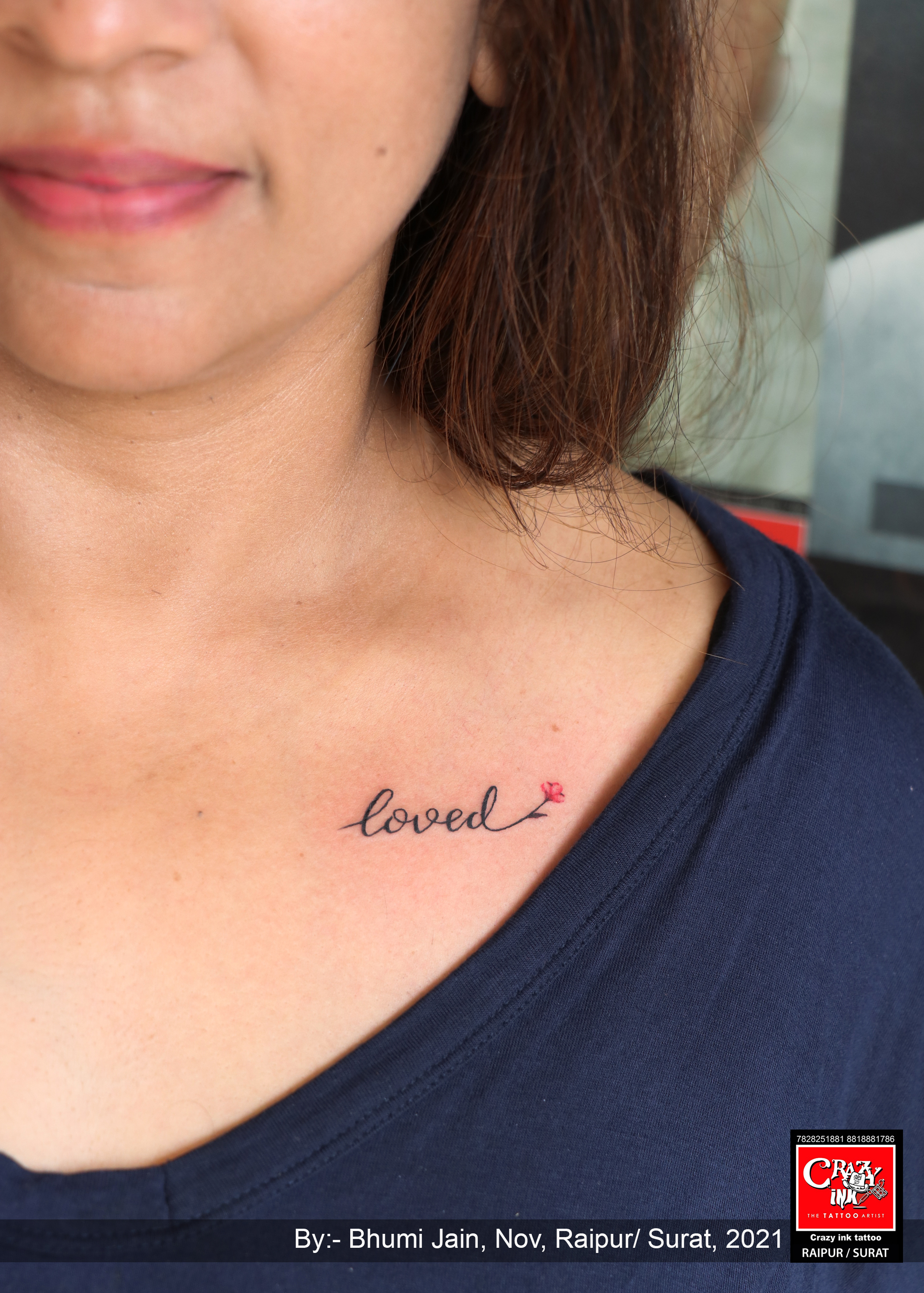 Beautiful Name Tattoos for Women’s Chest