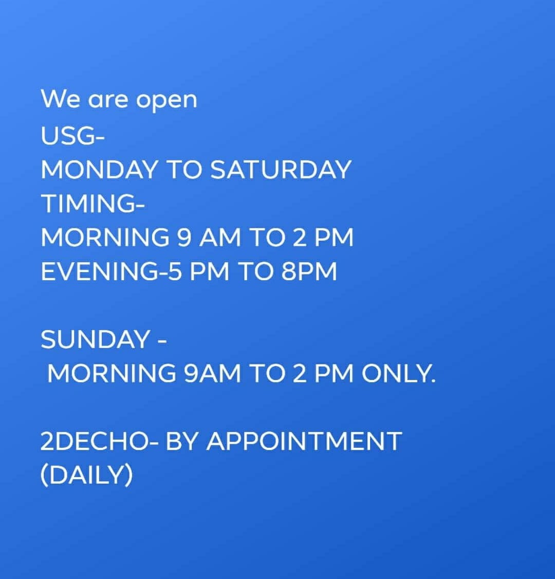 We are open for USG- Monday To Saturday (Timing -9... main image