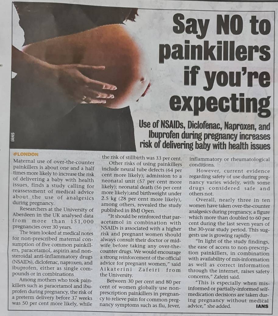Indiscriminate use of painkillers during pregna... main image