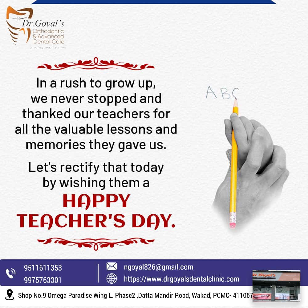 Happy Teacher's Day to all of you from Dr Goyal... main image