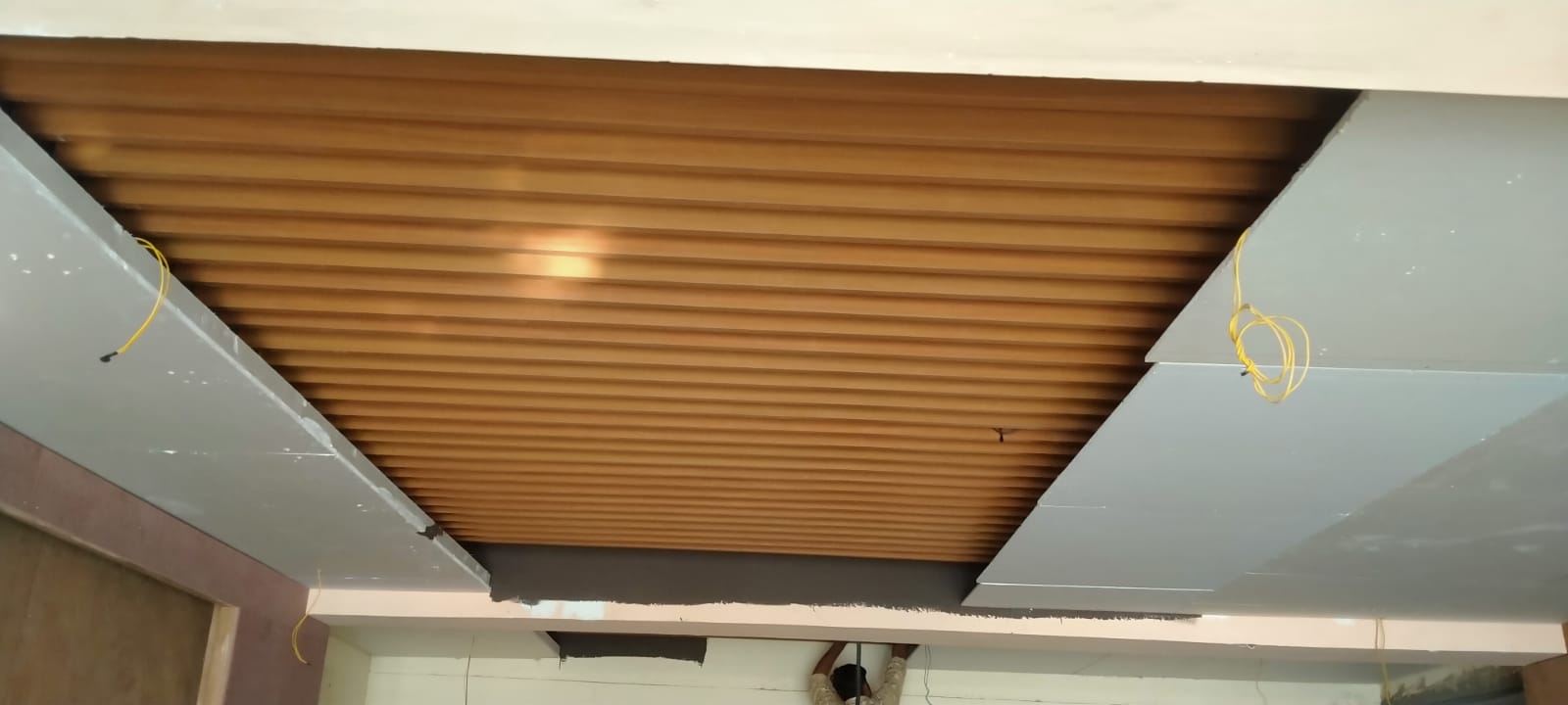 Baffle ceiling system had installed recently Gypsonite Industries