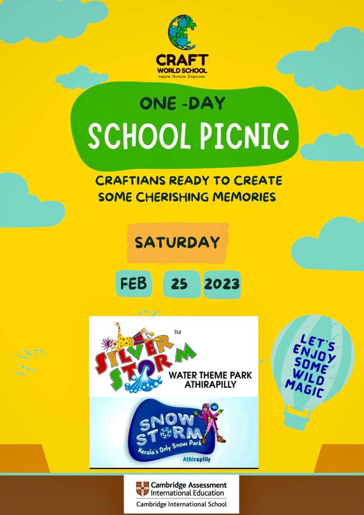 School Picnic CRAFT WORLD SCHOOL Kochi Ernakulam Kerala