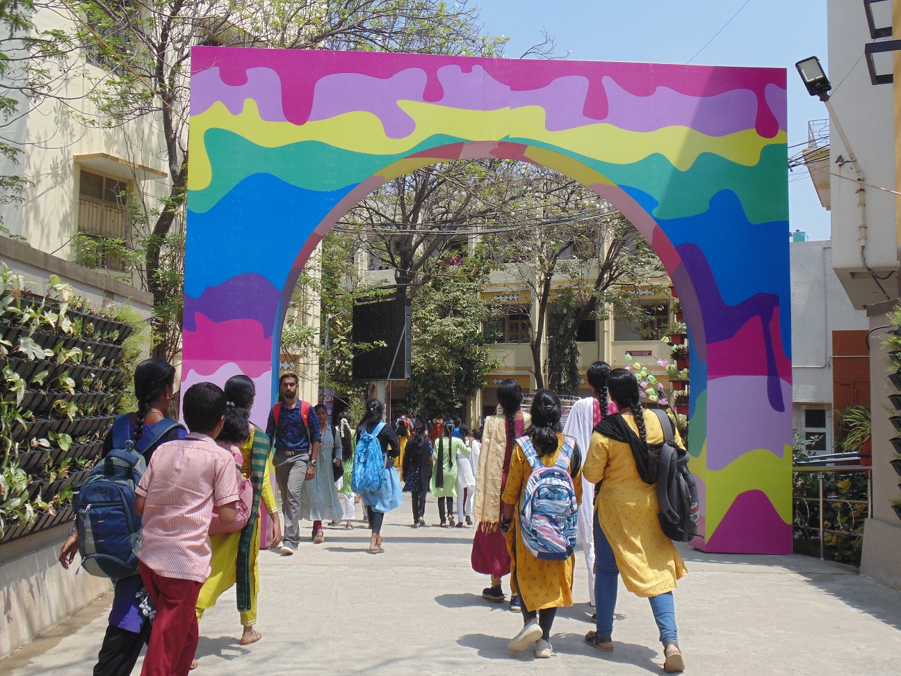 Flex Board Arch Fitting at Trichy Holy Cross Essaar Sign Industries