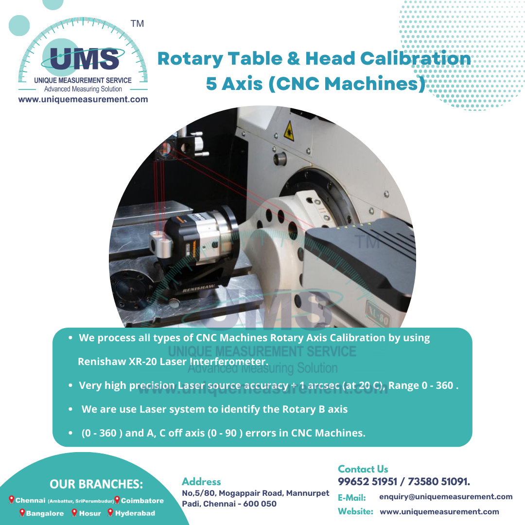 Cnc Machine Rotary 5 Axis UNIQUE MEASUREMENT SERVICE In Chennai India