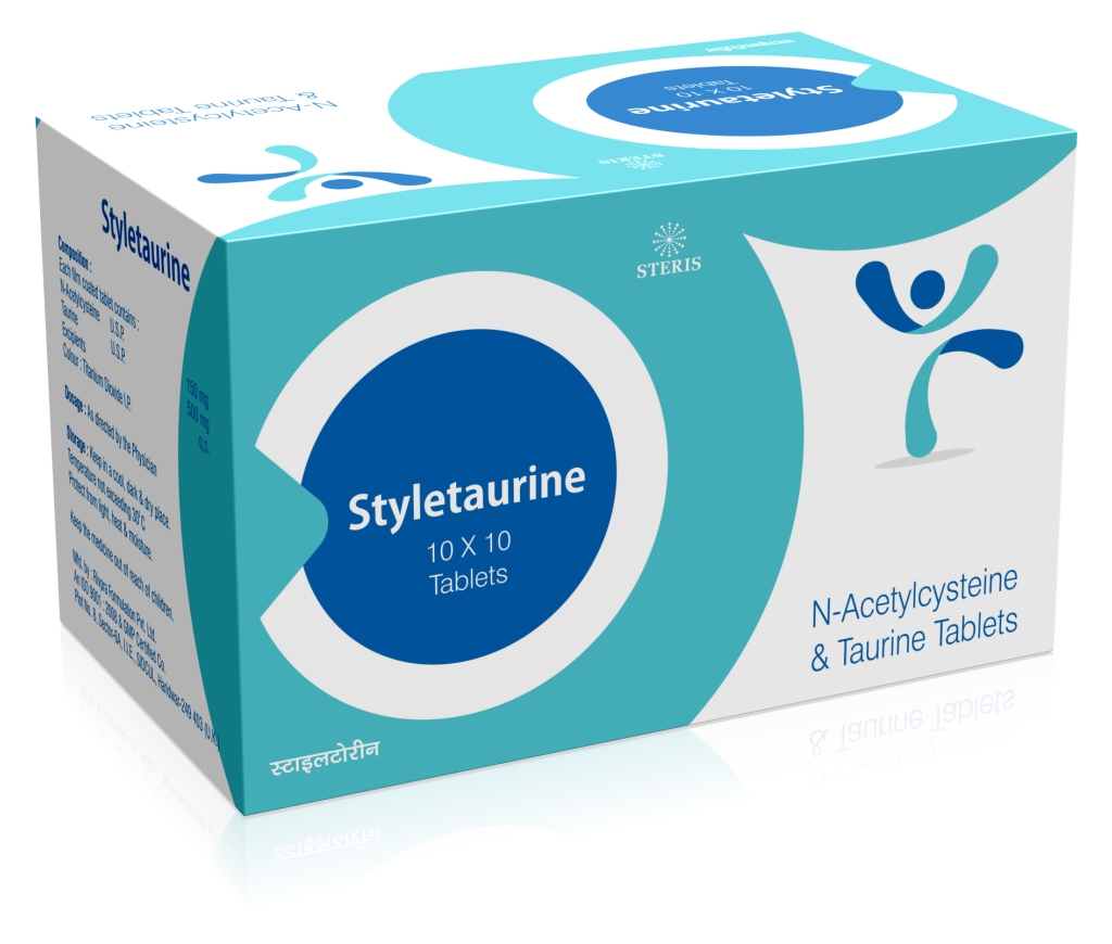 NAcetylcysteine and Taurine STYLETAURINE co Steris Healthcare PVT Ltd NAcetylcysteine and Taurine STYLETAURINE co Steris Healthcare PVT Ltd