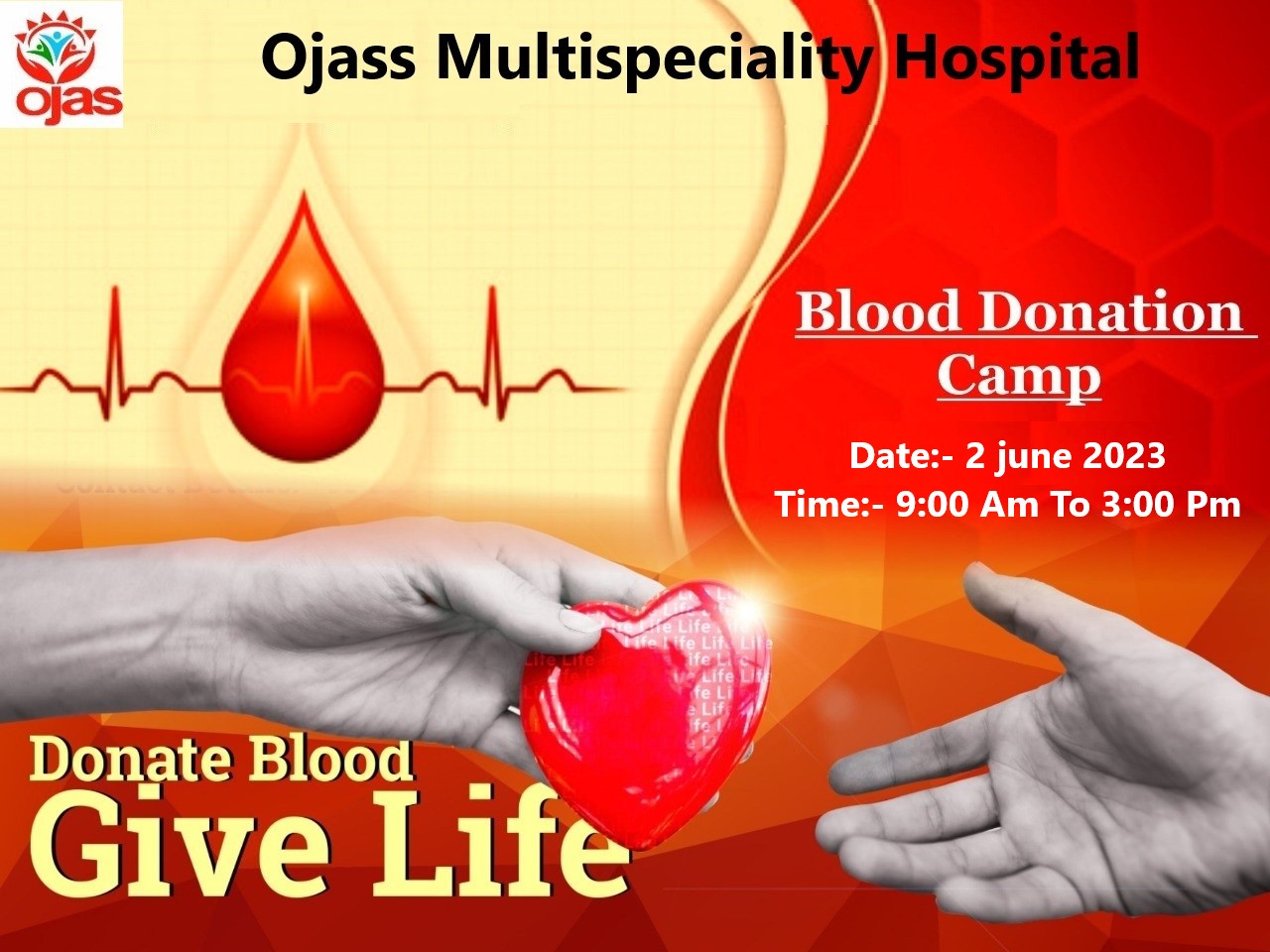 Blood-Donation-Camp at Ojass Multispeciality Hospi... main image