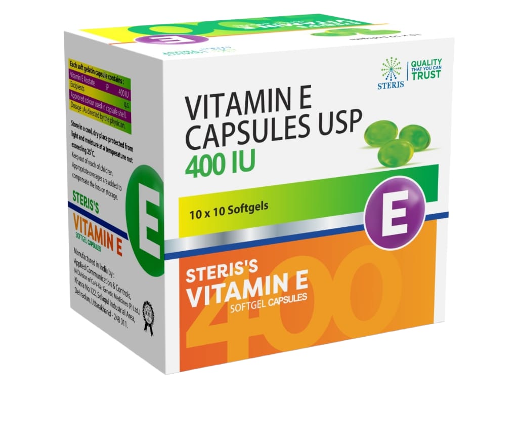 Vitamin E Capsules USP 400 IU STERIS'S VITAMI Steris Healthcare PVT Ltd