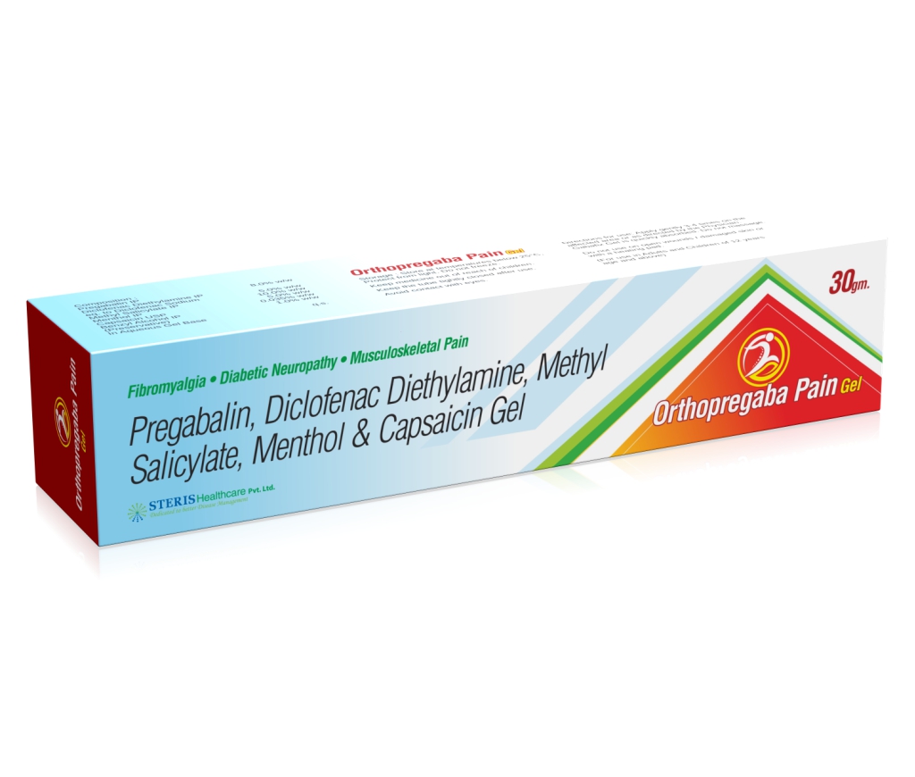 Pregabalin, Diclofenac, Methyl Salicylate, Me Steris Healthcare PVT Ltd