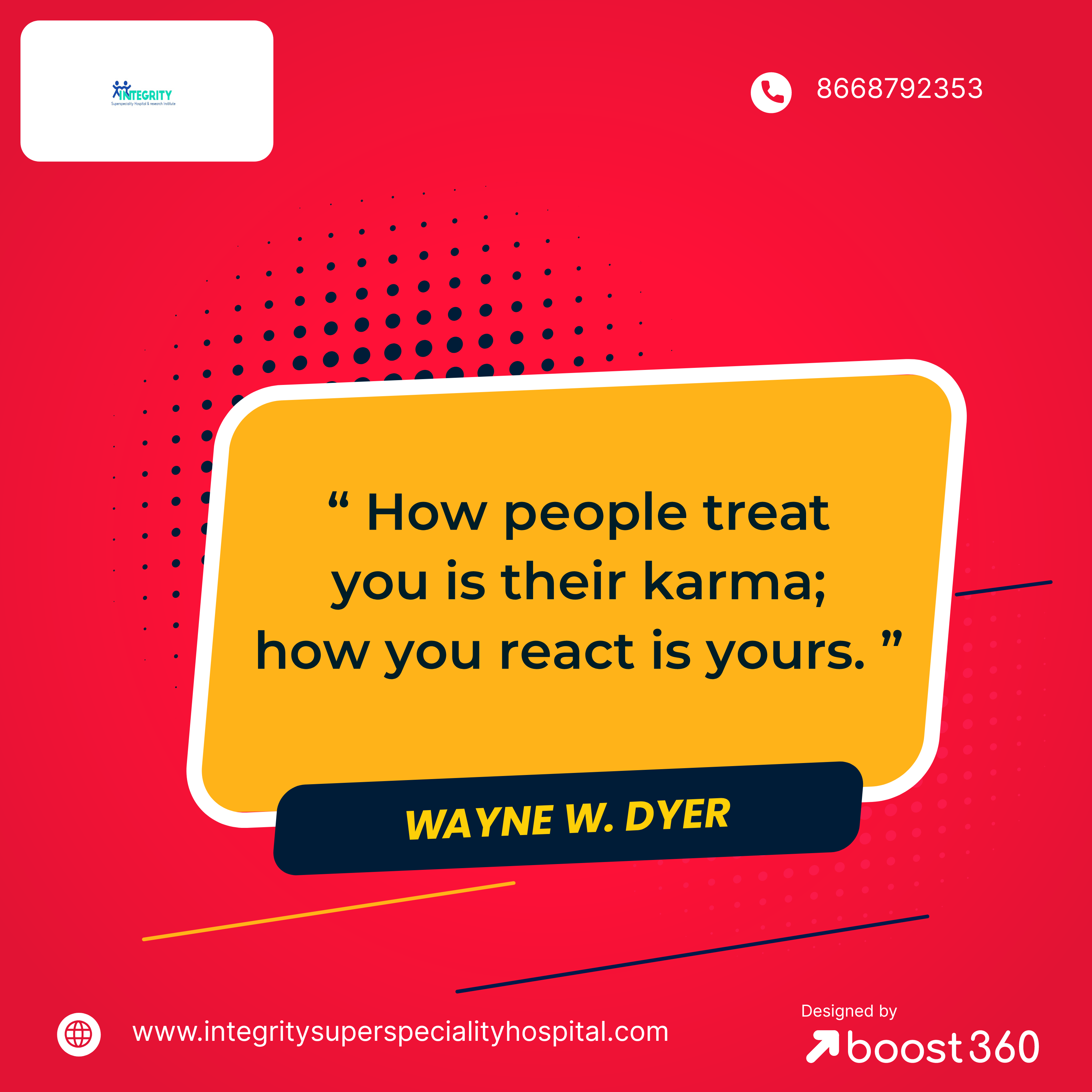 “ How people treat you is their karma; how you rea... main image