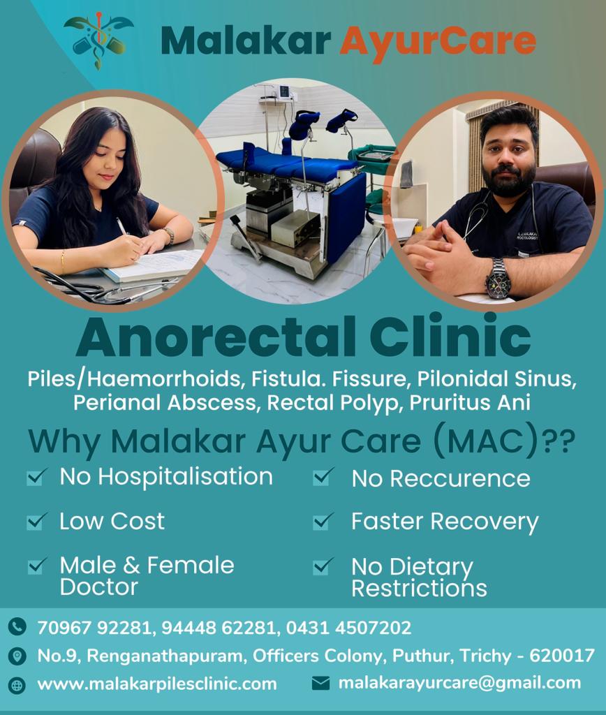 piles treatment in trichy
MAC comprehends Ayurvedi... main image