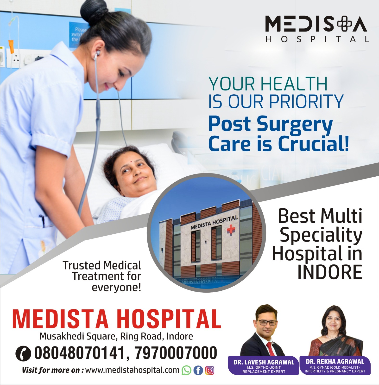 Best hospital for Post Surgery care in Indore MP!
... main image