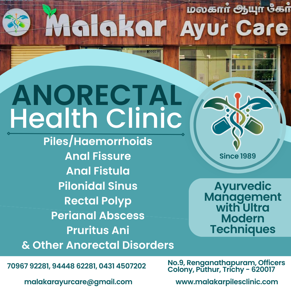 piles clinic in siruganur
Malakar Ayur Care (MAC) ... main image