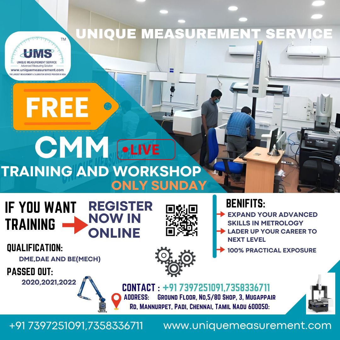 cmm training center near UNIQUE MEASUREMENT SERVICE in Chennai, India