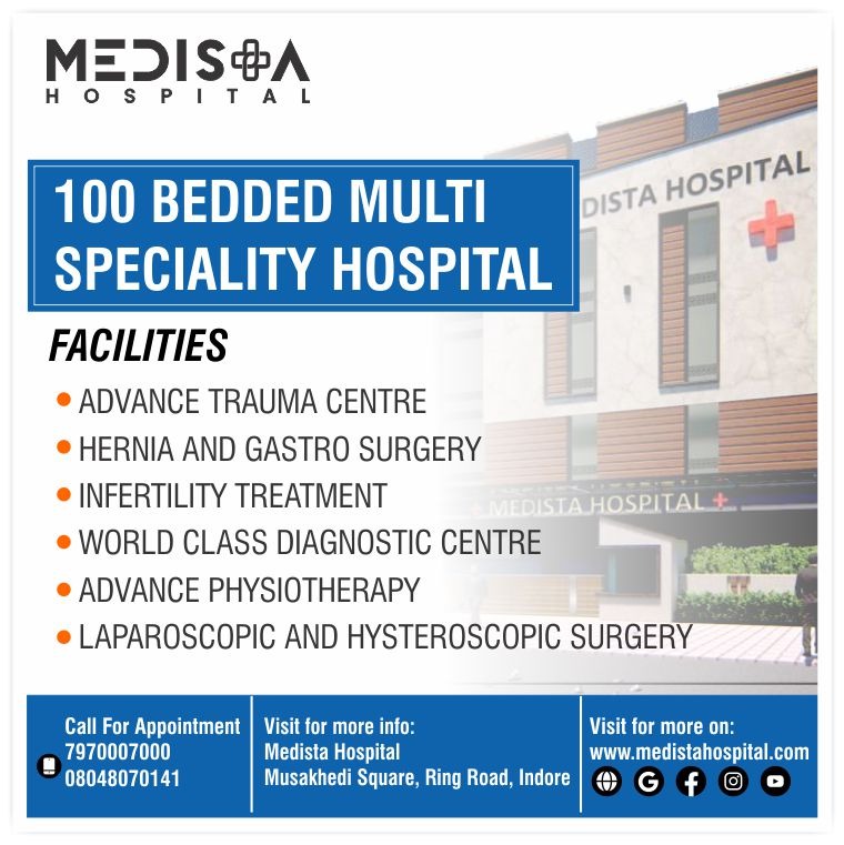 Multi speciality hospital in Indore MP!
Medista ho... main image