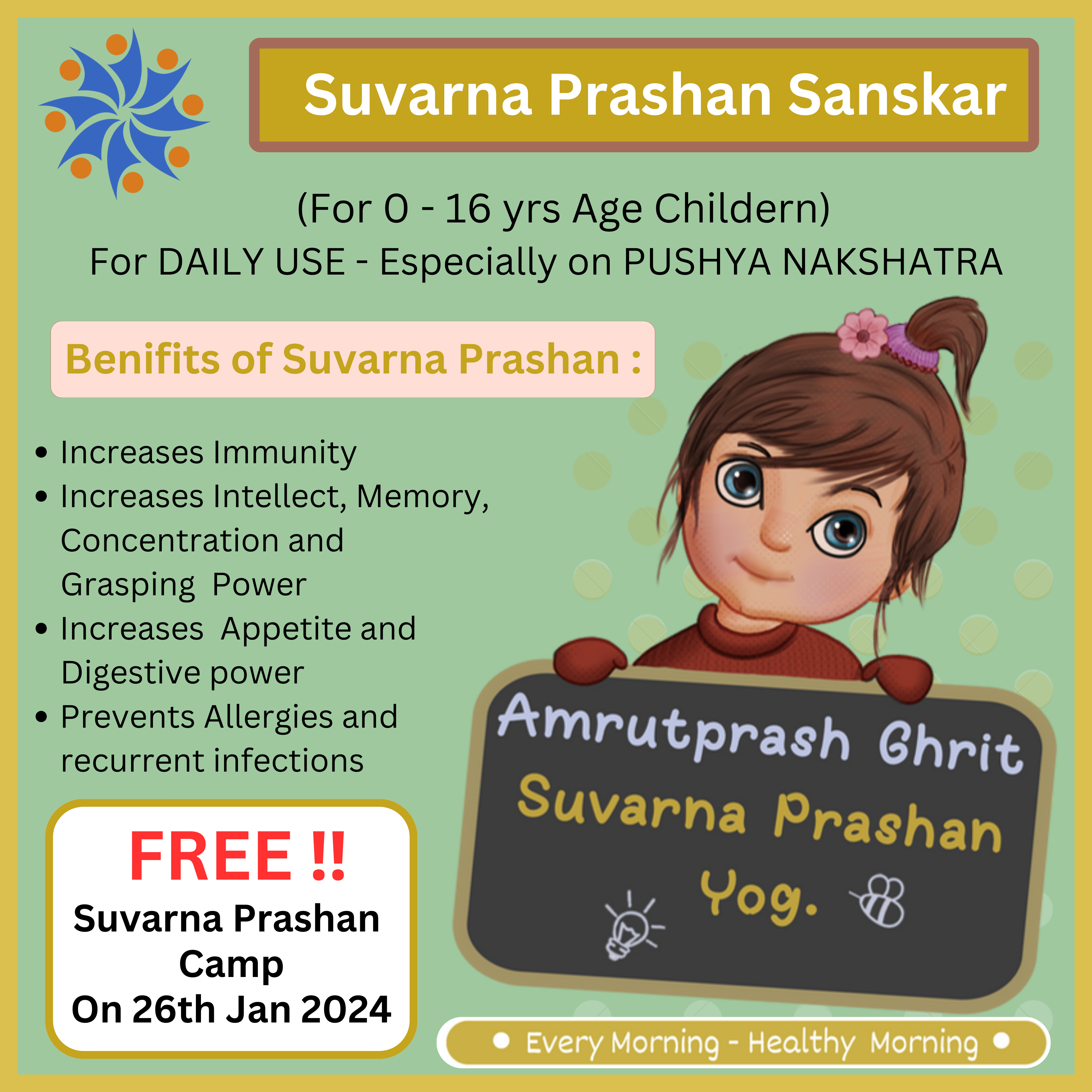 ‼️Free Suvarna Prashan Camp on 26th Jan 2024‼️
... main image