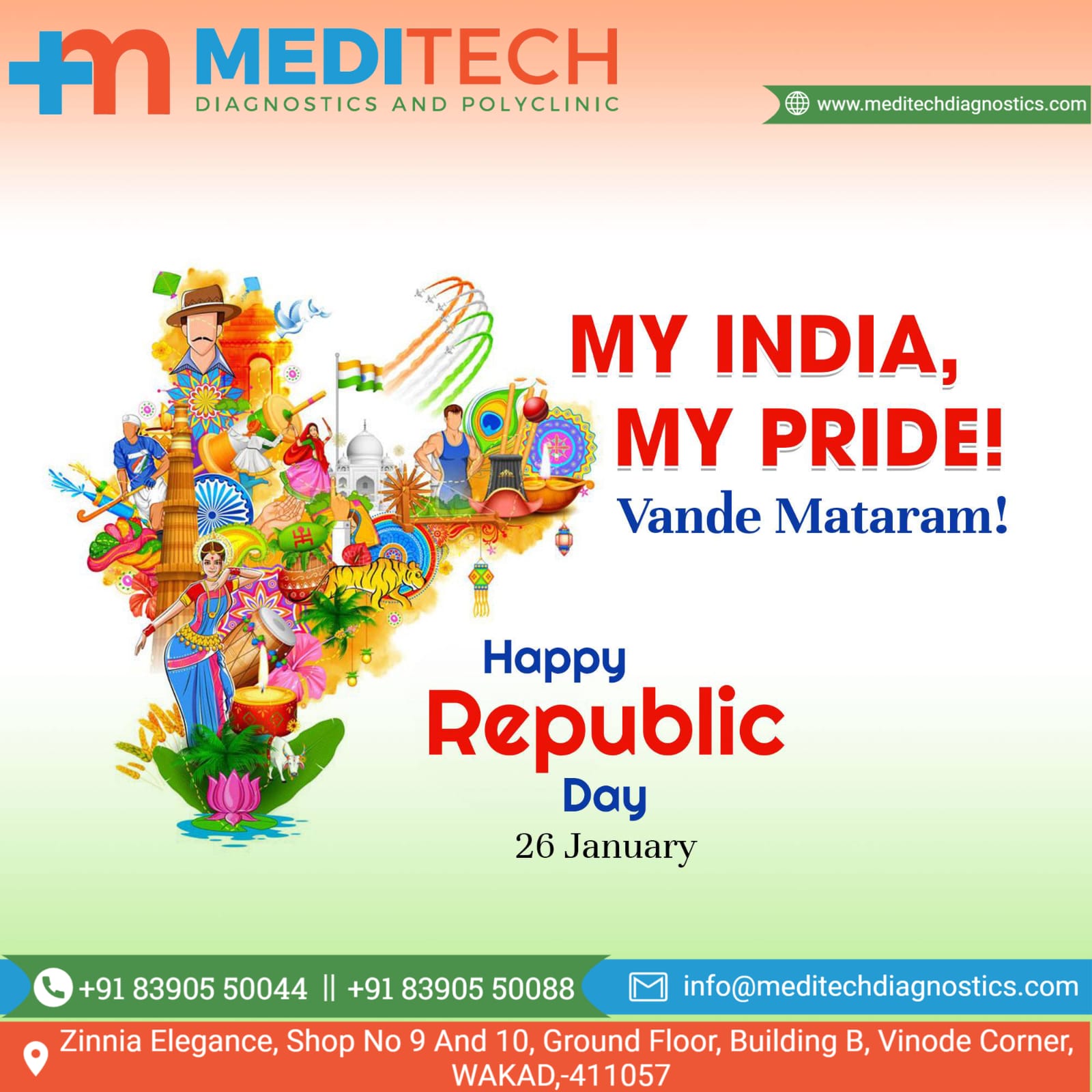 Happy Republic Day To All From Meditech Diagnostic... main image