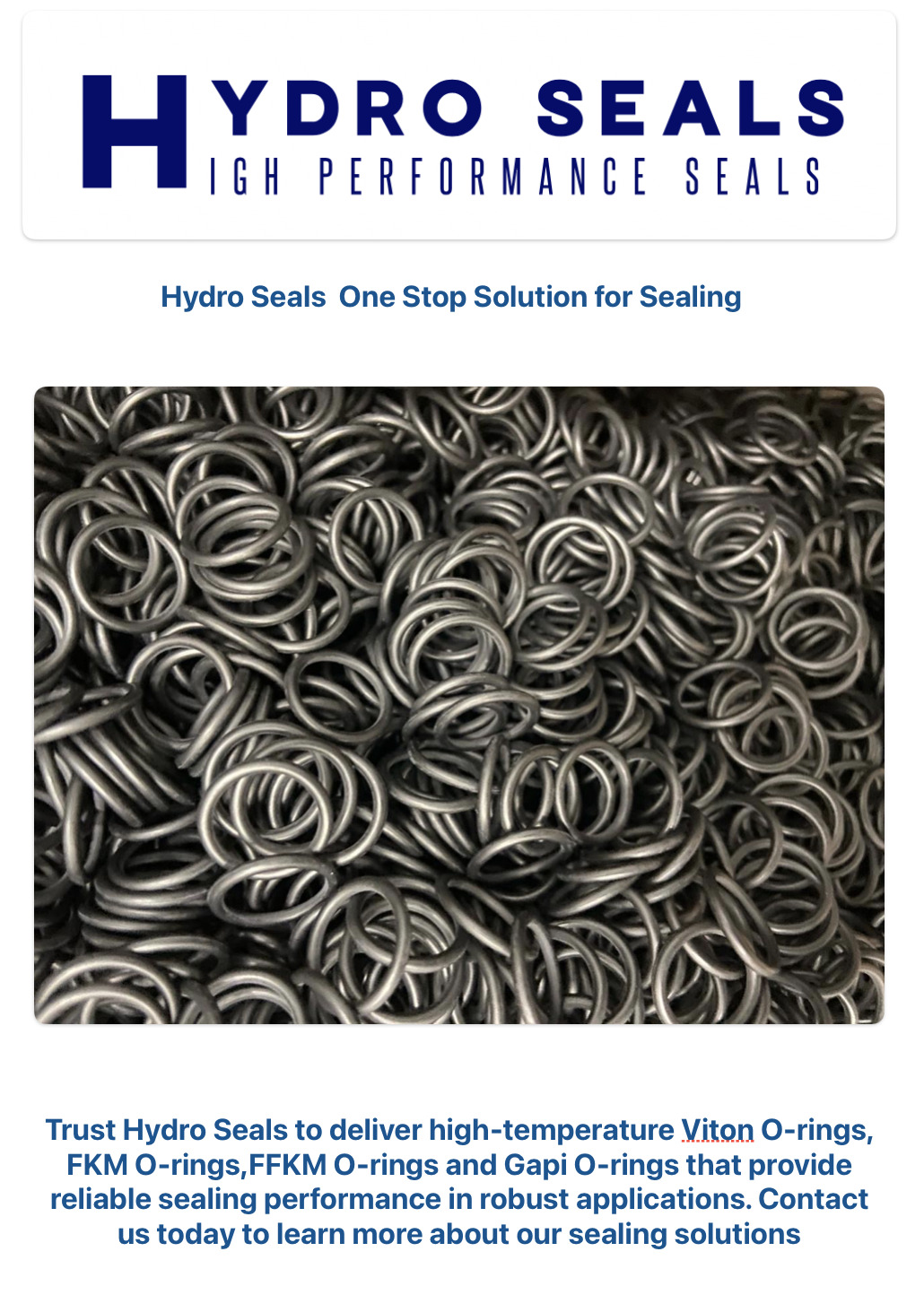 Updates Hydro Seals India in Chennai,Hydro Seals are the Pioneers of