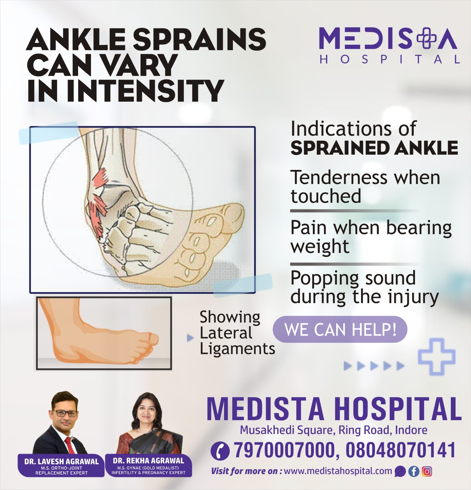 Best Hospital For Ankle Sprain Treatment In Indore... main image