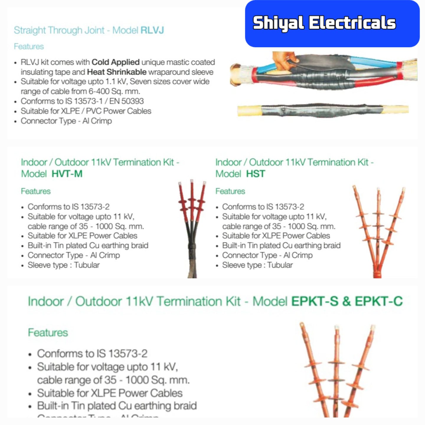 Raychem 3M Cable jointing kit indoor cable jointin Shiyal Electricals