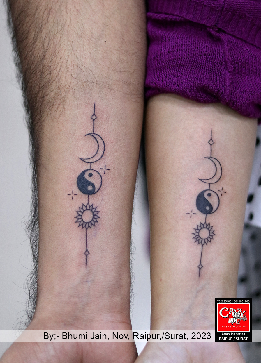 Sun and Moon: Best Friend Tattoo Symbol