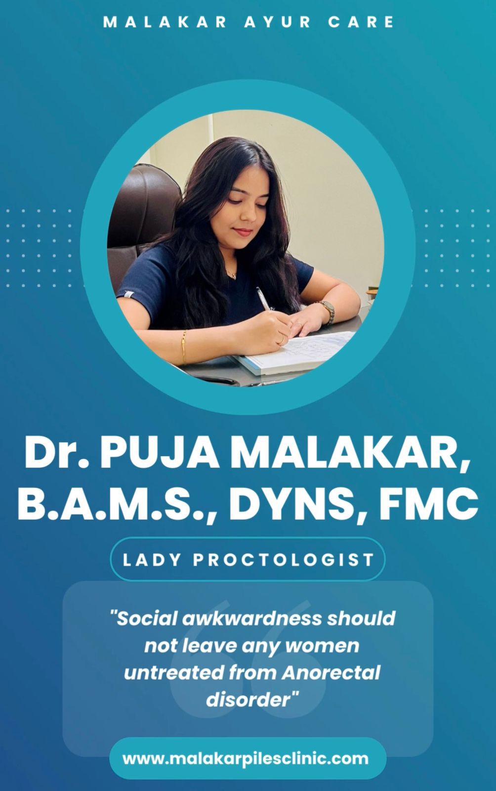 Female fissure doctor in woriyur
Malakar Ayur Care... main image
