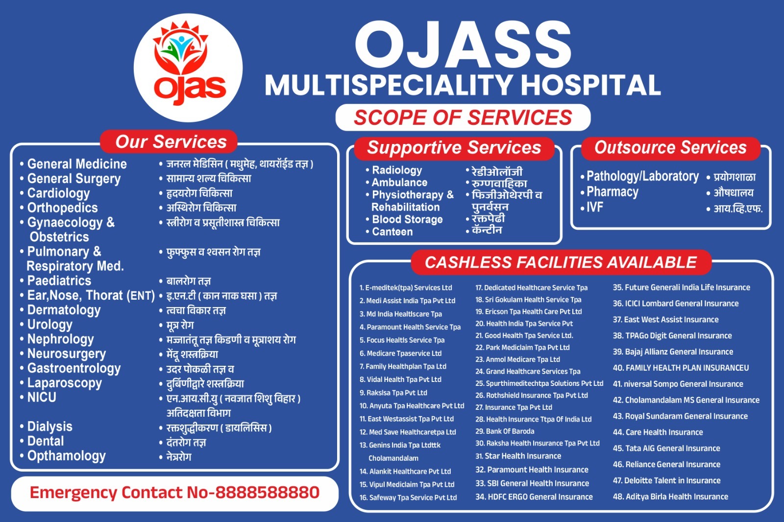 Scope of services of Ojass Multispecialty Hospital... main image