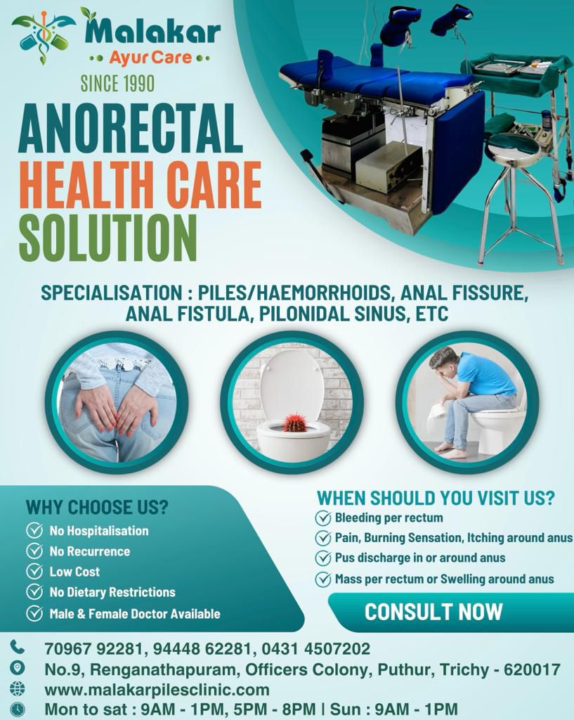 piles treatment center in srinivasa nagar
Malakar ... main image