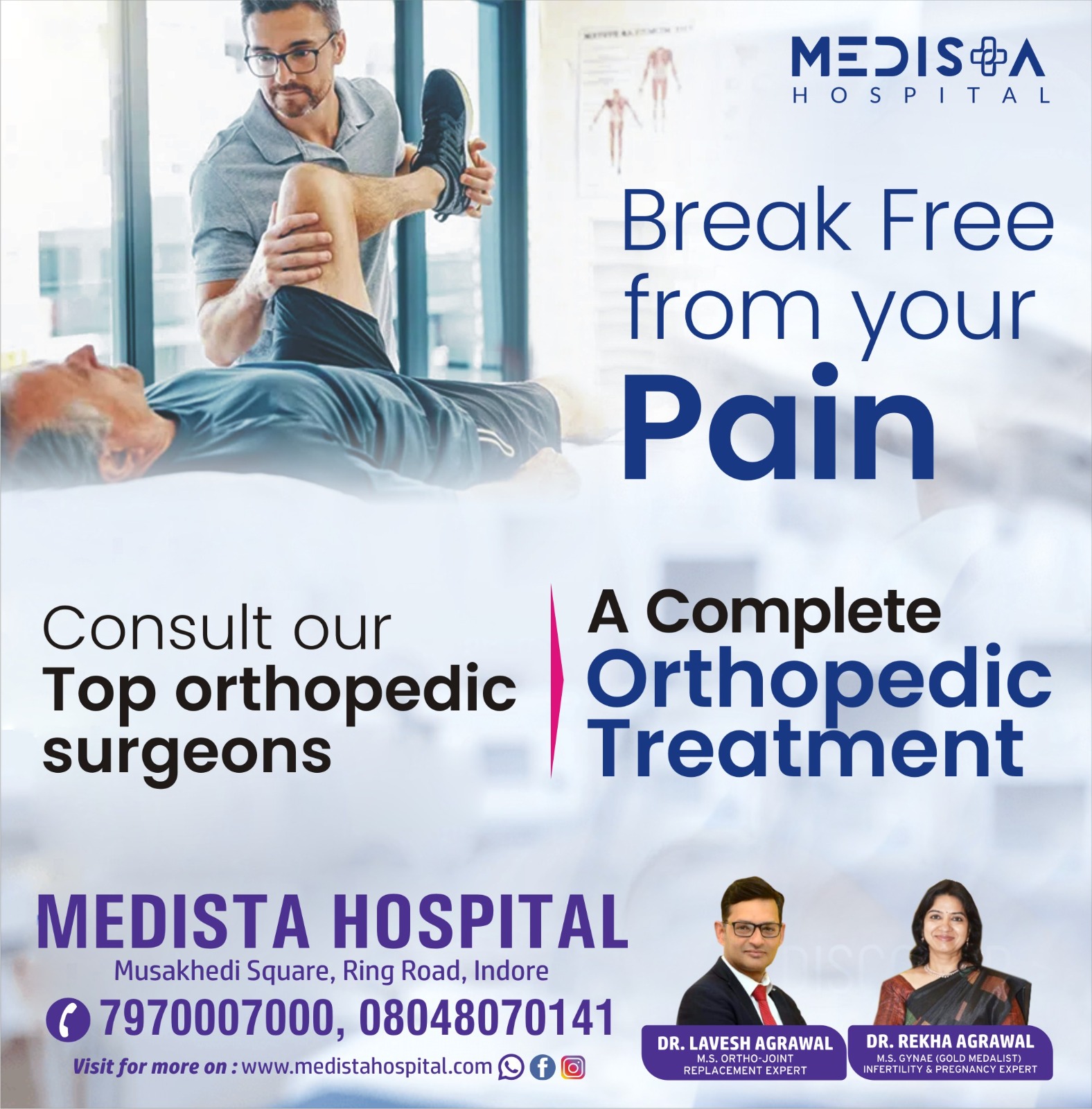 Best Orthopedic Treatment in Indore!
Medista Hospi... main image