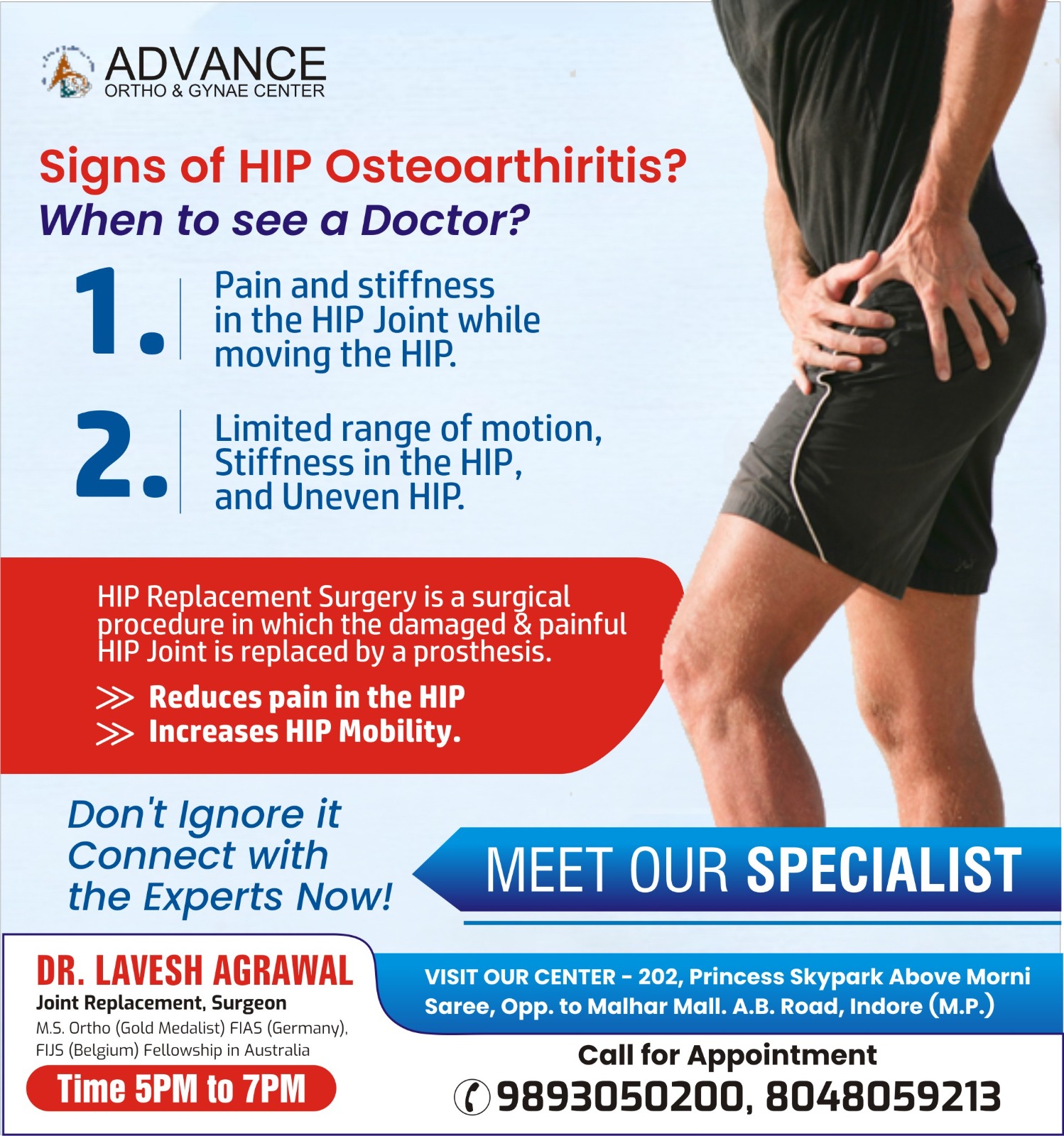 Best Hip Osteoarthritis Specialist in Indore 

Suf... main image