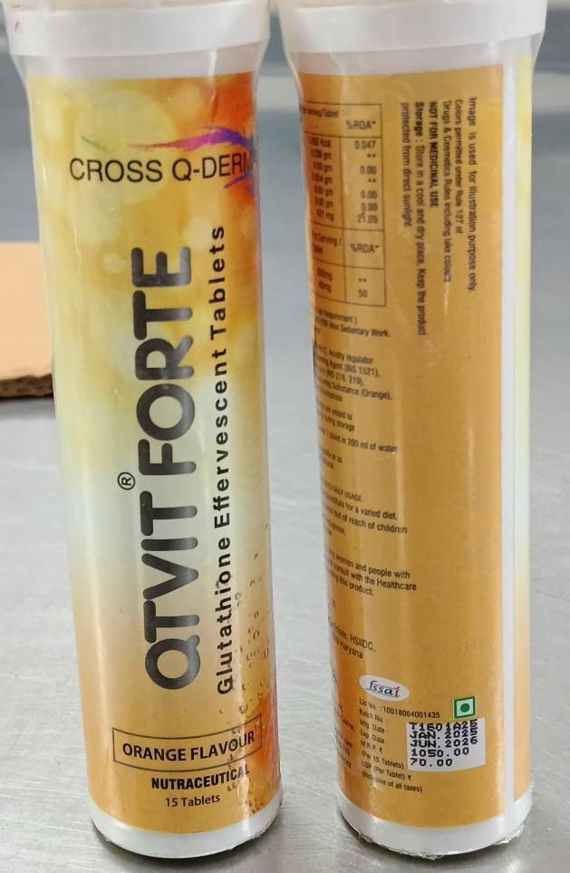 QTVIT FORTE 500mg Glutathione 40mg Vitamin c Reduc... | Woakes Pharma - New  Delhi